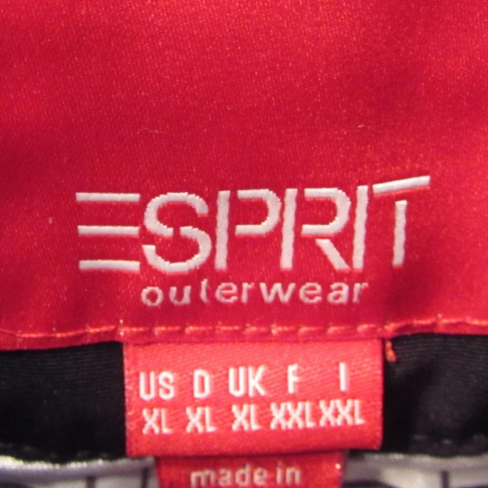 Esprit Black Quilted Full Zip Collared Zip Pocket Puffer Jacket Size XL